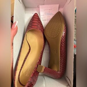 Michael Kors Burgundy Snakeskin Heels